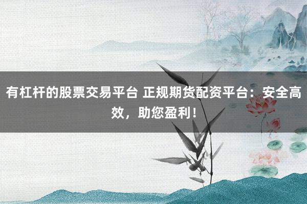 有杠杆的股票交易平台 正规期货配资平台:安全高效,助您盈利!