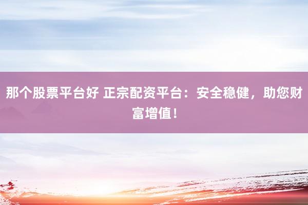 那个股票平台好 正宗配资平台：安全稳健，助您财富增值！