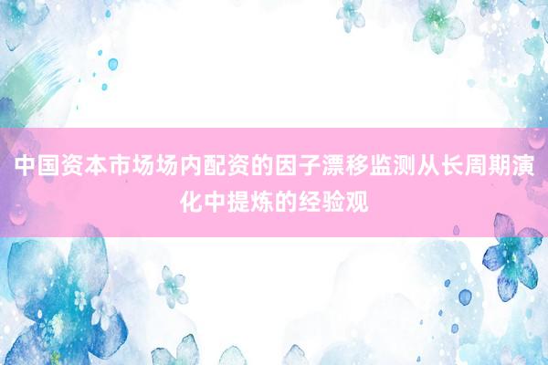 中国资本市场场内配资的因子漂移监测从长周期演化中提炼的经验观