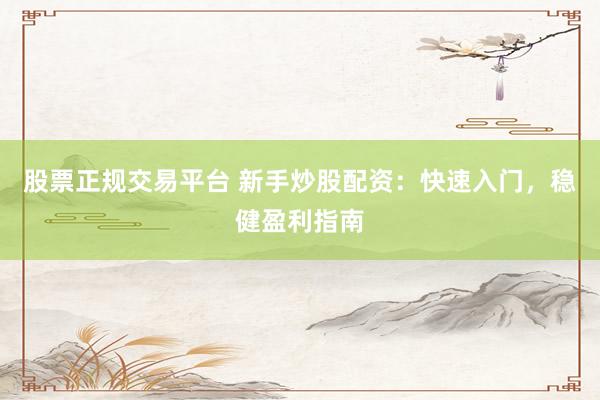 股票正规交易平台 新手炒股配资：快速入门，稳健盈利指南